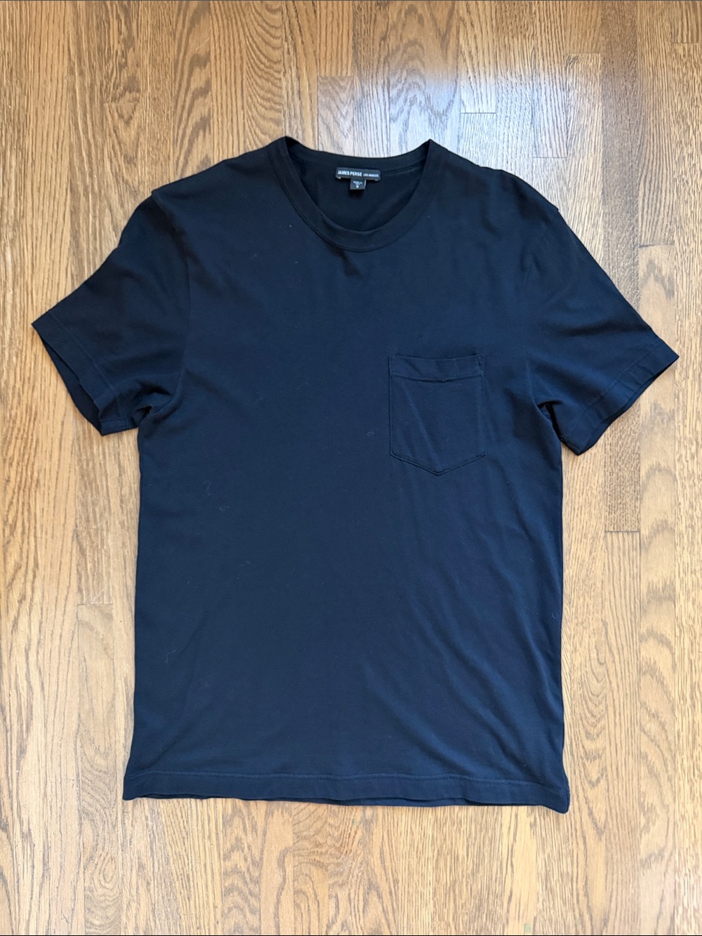 James Perse Black Crewneck Pocket Tee